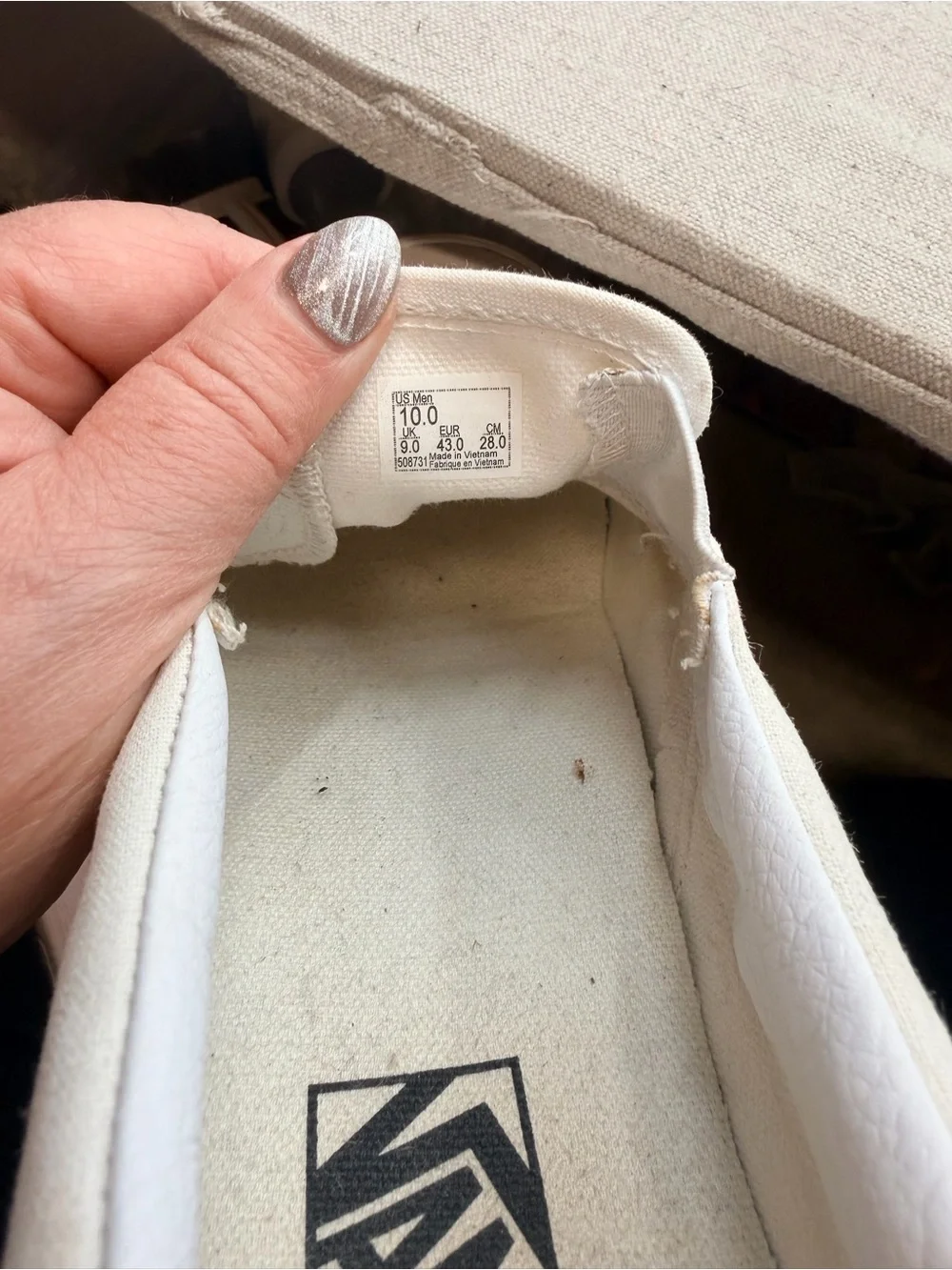 Vans  White Slip-On Sneakers